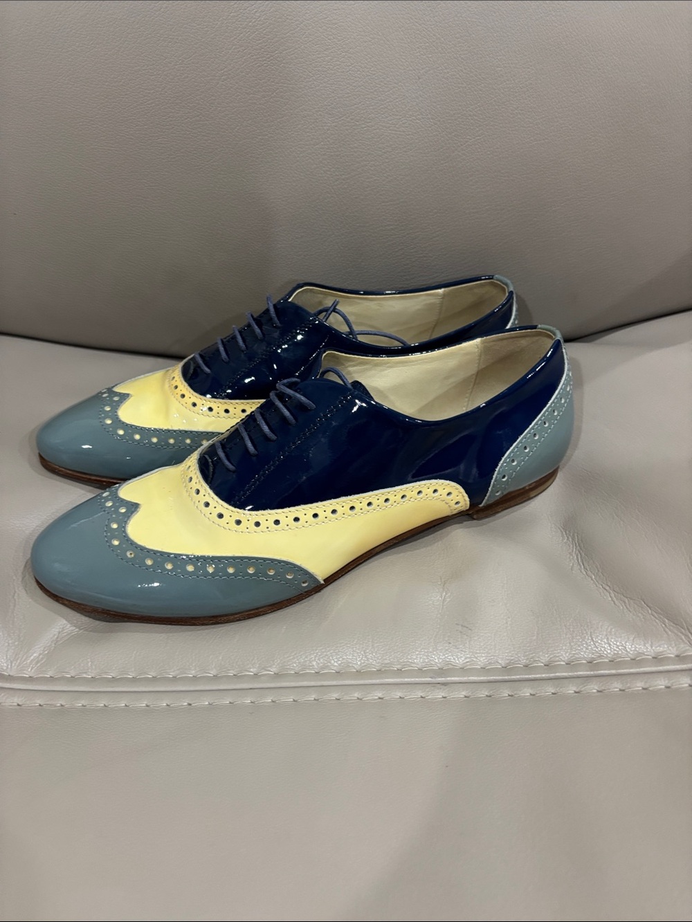 AGL patent Tri color Oxfords made in Italy